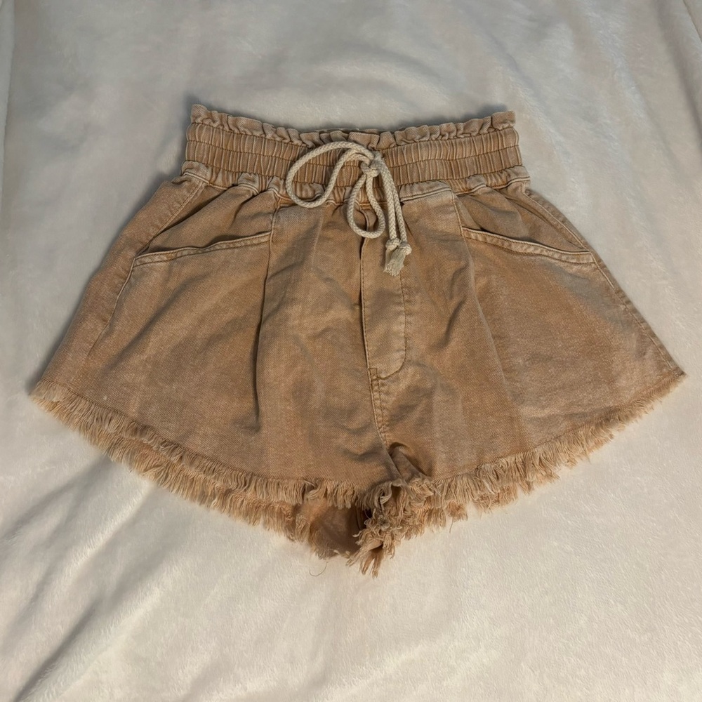 Lizard Thicket High-Waisted Denim Paperbag Shorts